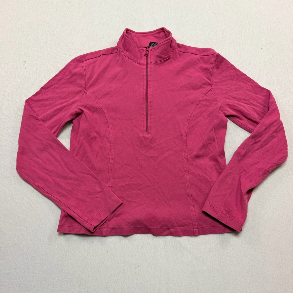 Express Quarter Zip Top Women Size Medium Pink Excellent Long Sleeve Mock Neck